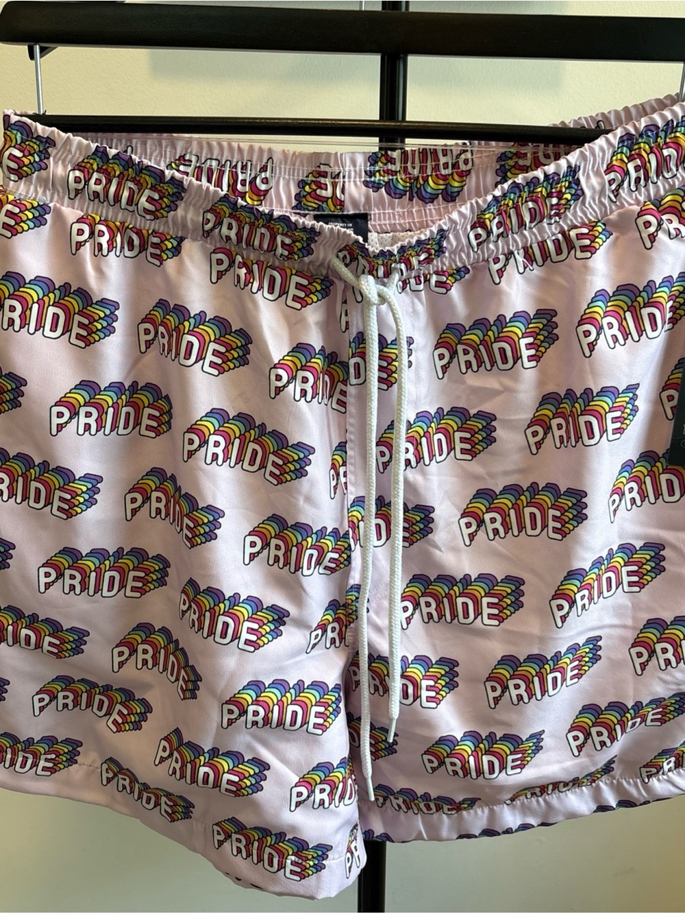 Bottoms out Pride Rainbow Graphic Swim Shorts - Pastel Lilac